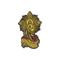 Religious San Judas Tadeo enamel pin with yellow robe and red rose decoration - QHXZ1812-Saint Jude in Yellow Robe