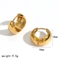 Gepolijste 18k vergulde roestvrijstalen chunky oorringen, diameter 18mm, gewicht 9,5g, goud - Goud-18.0mm (TE60314-18-G)
