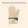 Guante de cocina de silicona resistente al calor, crema y verde oscuro, antideslizante - Pan Verde Oscuro Silicona Completa-1Pc