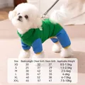 Size chart for green dog winter down jacket with measurements for small breeds - S / Dian Green