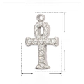 Detailed parameter diagram of silver Ankh cross pendant made of steel and zircon - Silver Clear Zirconia Ankh
