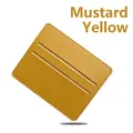 Ginger yellow card holder in premium lychee pattern PU leather with dual slots - 2 Slots Minimalist / Ginger Yellow