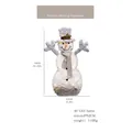Lighted Christmas snowman decoration with 40 LED bulbs, top hat and grey scarf, 92cm height - Medium Lighted Flocking Iron Snowman (40 LEDs)