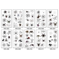 Set of 10 waterproof 3D spider and cobweb temporary tattoos for Halloween makeup - 10 Sheets Set (WS-303-312)