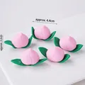 5Pcs 4.4cm pink longevity peach cake toppers for birthday party decorations - Soft Glue 3D Longevity Peach 5pcs