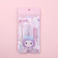 Purple retractable cartoon eraser pen set featuring cute Papi Bunny graphics, 5 pieces - Cute Rabbit