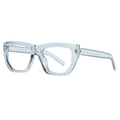 Retro transparent ice blue square frame glasses with stylish metal rivets for men and women - Smoke Gray