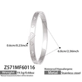 Bracelet jonc en acier inoxydable argenté avec cœurs gravés et zircone 5A - Style avec Cœur Ajouré Argenté (Z571)