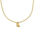 Collier minimaliste en acier inoxydable plaqué or 18K avec pendentif lettre L - Lettre L / Or