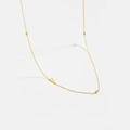 Minimalist S925 sterling silver V-shaped pendant necklace in elegant golden finish - Letter V / 925 Sterling Silver Plated With 18k Gold