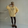 Light yellow knit sweater featuring dark ALSON CLUB lettering and est. 2017 text - S / Yellow