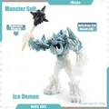 Action figure mostro di ghiaccio con texture gelata, braccia rotanti e clava chiodata - Uomo Demone del Ghiaccio (PL127-2612)