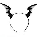 Halloween headband with black bat wings in mesh fabric for spooky party costumes - Mesh Bat Headband