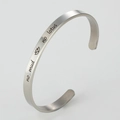 Silver 6mm stainless steel open cuff bracelet with no mud no lotus engraving - Silver G2610-no mud no lotus