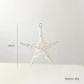 White 20cm woven star hanging ornament for festive decoration weighing about 80g - 20cm / White