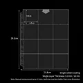Transparent A4 12-pocket trading card sleeve dimensions and thickness specification diagram - A4 11 Holes 12-Pocket Pages 10 Sheets 80#