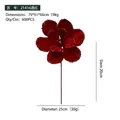Burgundy Christmas artificial flower with glitter petals, 25cm diameter decorative bloom - Burgundy