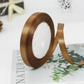 Brown 1cm satin ribbon roll with silk finish for gift wrapping and wedding decor - 30# Chocolate