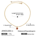 18k gold plated stainless steel necklace with a small red oil drop heart pendant - Pink Enamel Red Heart Pendant (JDN0312001-1)