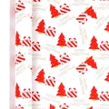 Roll of white Christmas kraft gift wrap with red trees and Merry Christmas text - Christmas Series - Red Christmas