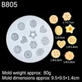 Translucent silicone mold B805 for mini bone and heart shaped DIY crafts - Star Heart Flower Biscuit Shaped Mold (B805) / Clear