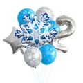 Set palloncini tema neve con numero 2 argento e fiocchi di neve per feste di compleanno - Palloncino Fiocco di Neve Numero 2