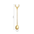 Cucchiaio da dessert in acciaio inox 304 dorato con un elegante design a testa di renna - Cucchiaio Renna di Natale / Oro