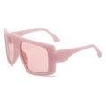 Oversized pink square sunglasses with thick frames and retro fashion design - Jelly Pink