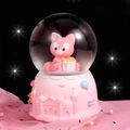 Rosa LinaBell Fuchs Kristallkugel Spieluhr mit Schlossbasis und Luftballon-Deko - Rosa Fuchs - Rosa