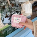 Roze hart-reliëf laser stof mini cosmetische tas met kleurrijk logo label en rits - Reliëf Hart