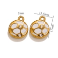 Ciondolo calcio dorato con smalto bianco e misure di 13,5 mm per 17 mm di altezza - Calcio-Bianco