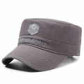 Donkergrijze militaire cadet pet met Sports Spirit borduursel en klassieke patch - Verstelbaar / Grijs
