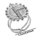 Detailed size specifications for minimalist geometric oval stainless steel open ring - J456 / Steel