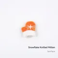 Miniature orange and white knitted snowflake mitten decoration, size 5cm x 4cm - Orange Snowflake Knitted Mitten