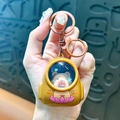 Cute spinning face Capybara cartoon keychain pendant for bags and car keys decoration - Night Light - Lotus