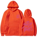 Sweat à capuche Saja Boys orange vif avec imprimé violet sur le devant et à l'arrière - Orange