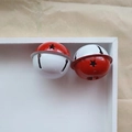 Dual-color red and white metal bells with star cutouts for DIY keychains and decor - Red White