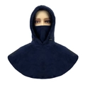 Pasamontañas de invierno azul marino en forro polar con cordones para protección térmica - Talla única / Azul Marino (Sombrero de Chal)