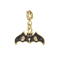 Pendentif chauve-souris Halloween noir et doré avec croix pour création de bijoux - Chauve-souris (Fermoir à Ressort)