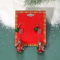 Parure de boucles d'oreilles de Noël avec cloches vertes et pendentifs boîtes cadeaux - Lot de Boules Cadeau (1209)