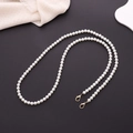 Elegant white faux pearl crossbody strap with gold metal lobster clasps for bags - 10mm Pearl Gold Lobster Clasp Style (K936)