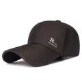 Dunkelbraune Baseballkappe aus strukturiertem Stoff mit R-Logo und Sport-Schriftzug - Verstellbar / Kaffeebraun