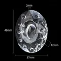 Transparent crystal glass oval faceted pendant with 48x37x12mm dimensions for DIY decor - 48MM Egg Shape