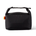 Insulated black lunch bag with orange accents and adjustable buckle handle for work - Black