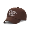 Berretto da baseball classico in cotone marrone scuro con ricamo bianco CLASSIC AND BASIC - caffè