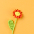 Handmade crochet orange daisy flower bouquet with green stem for Valentine gift - Finished Daisy Branches (orange)