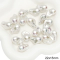 Barocke unregelmäßige ABS-Perlen 22x15mm in Cremeweiß für DIY-Schmuckherstellung - Stil 86 Unregelmäßig 4 22x15mm Weiß 2 Stk./Packung