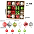 Set of 44 red and green Christmas ornaments in various sizes with 6cm and 3cm balls - 616-14 (Red Green Silver Gold - 44pcs) / 3+6cm