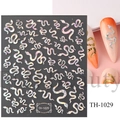 Holographic laser snake nail art sticker TH-1029 with metallic finish for manicure - TH-1029 (Holographic Snake)
