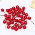 Artificial red berries on wire stems for DIY photography props and decor - 0.8cm Red Berry